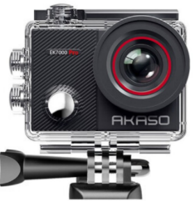 Action camera in waterproof housing