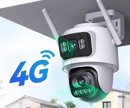 Dual-lens solar security camera